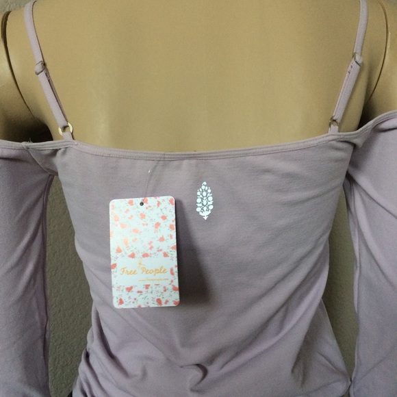 Free People off shoulder thumbhole movement top - Picture 5 of 7